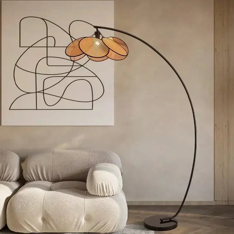 Flower Rattan LED Floor Stand Light Lamp - Lamp