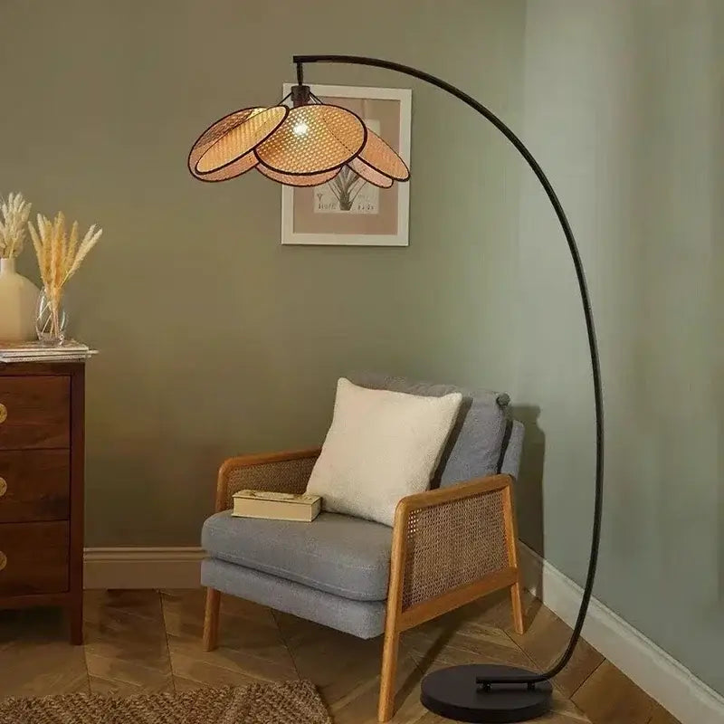 Flower Rattan LED Floor Stand Light Lamp - Lamp