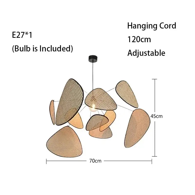 Flower Rattan LED Floor Stand Light Lamp - Lamp - 70cm / Black Frame / Dimmable - Lamp