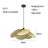 Flower Rattan LED Floor Stand Light Lamp - Hanging Lamp - 60cm / Black Frame / Dimmable - Lamp