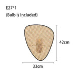 Flower Rattan LED Floor Stand Light Lamp - Leaf - With Bulb Included / Black Frame / Dimmable - Lamp