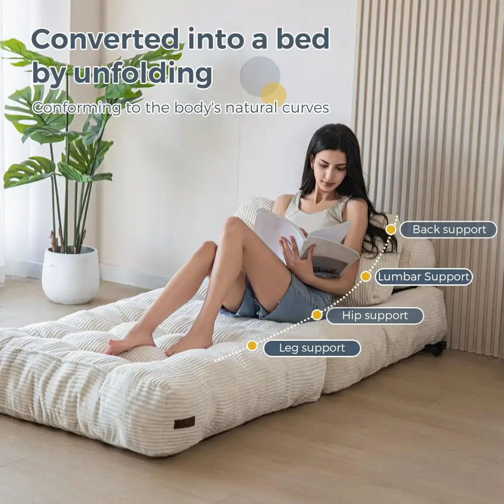 Fold Out Convertible Sleeper Chair Pillow Sofa Bed - Chair