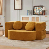 Foldable Bed Modular Retro Arm Compressed Sofa - Mustard - 100x60x60cm - Compressed Sofa