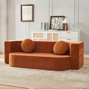 Foldable Bed Modular Retro Arm Compressed Sofa - Orange - 100x60x60cm - Compressed Sofa