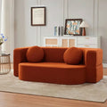 Foldable Bed Modular Retro Arm Compressed Sofa - Orange Red - 100x60x60cm - Compressed Sofa