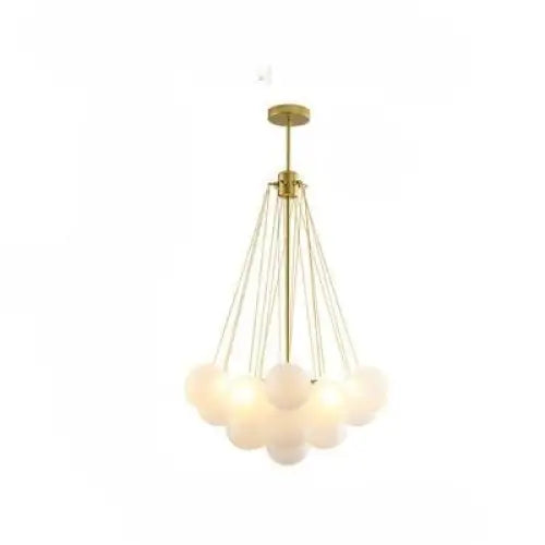 Frosted Glass Ball Chandelier Lamp - gold D40cm small / Warm White - Hanging Light