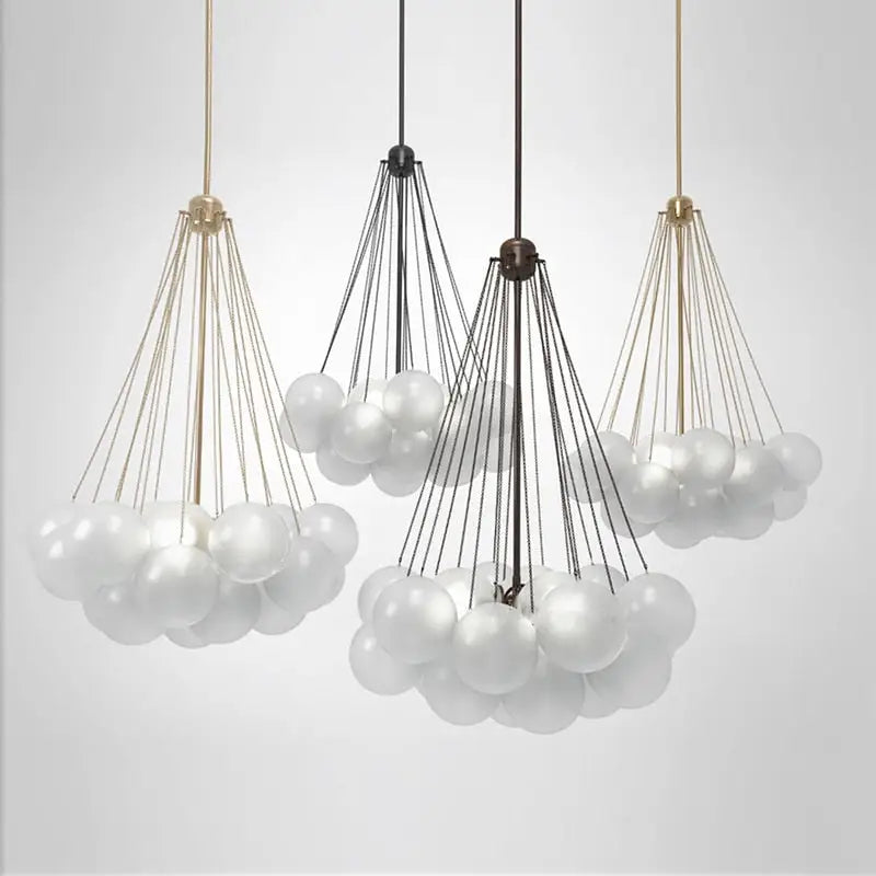 Frosted Glass Ball Pendant Light Modern Chandelier - view 6