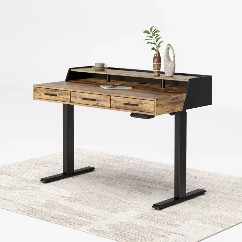 Full Surround Triple Drawer Electric Standing Desk