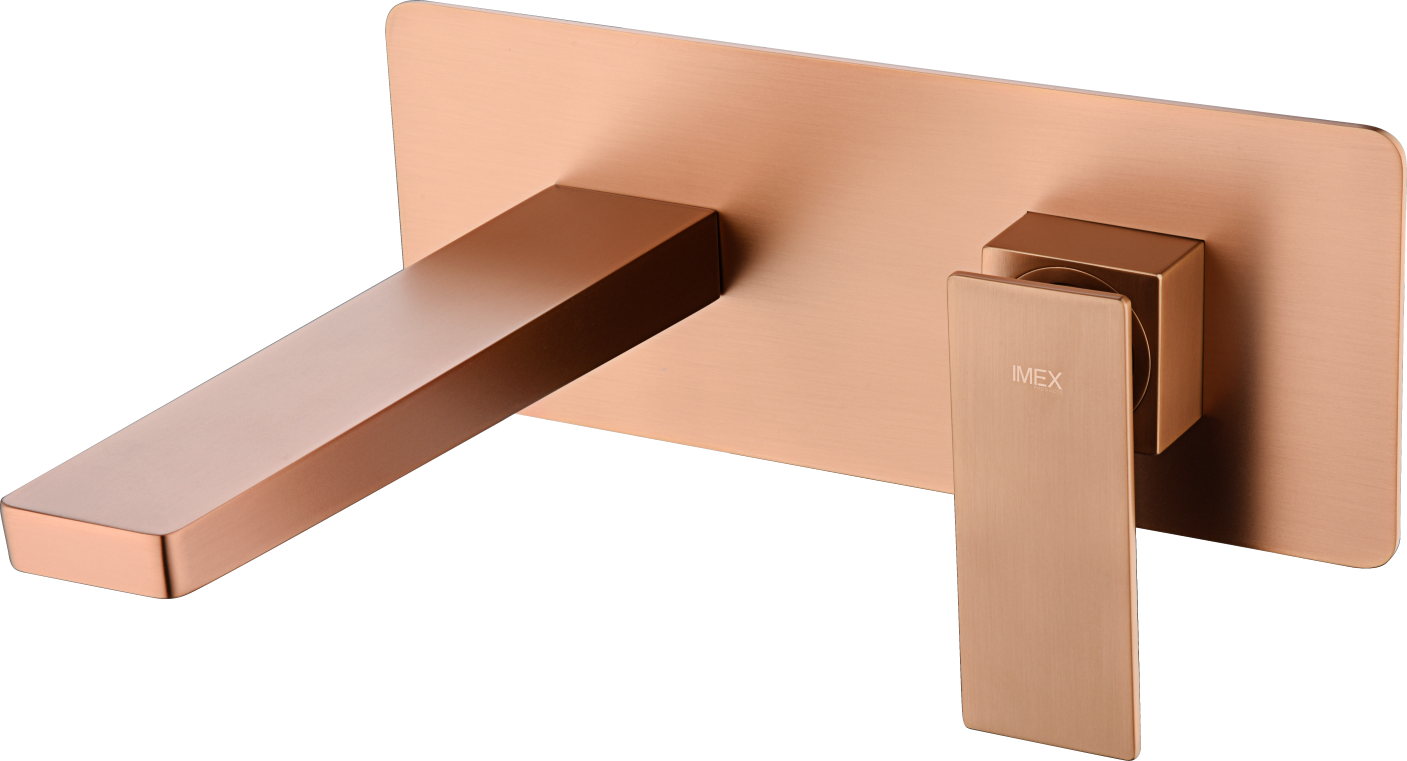 Pisa Brushed Rose Gold Single Lever Basin Faucet, view 2