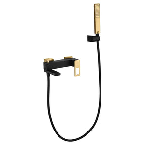 Black and Gold Glossy Shower Faucet Set Sweden Series, main product view