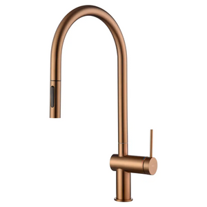 Berna Brushed Rose Gold Kitchen Faucet, main product view