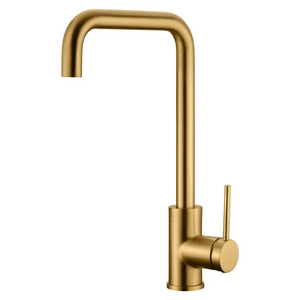 Loira Brushed Gold Kitchen Faucet Modern Design, main product view