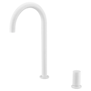 Matte White Modern Kitchen Faucet, main product view