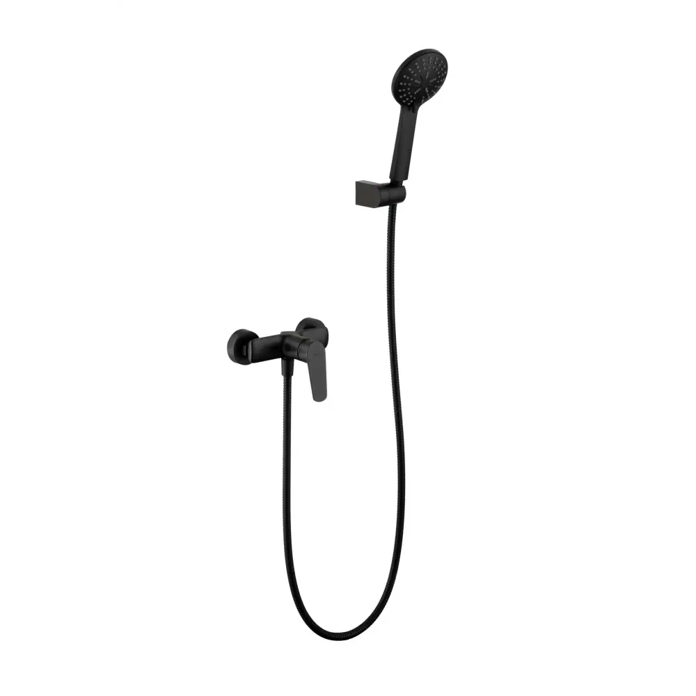 Matte black shower faucet set Belgium series modern bathroom fixture