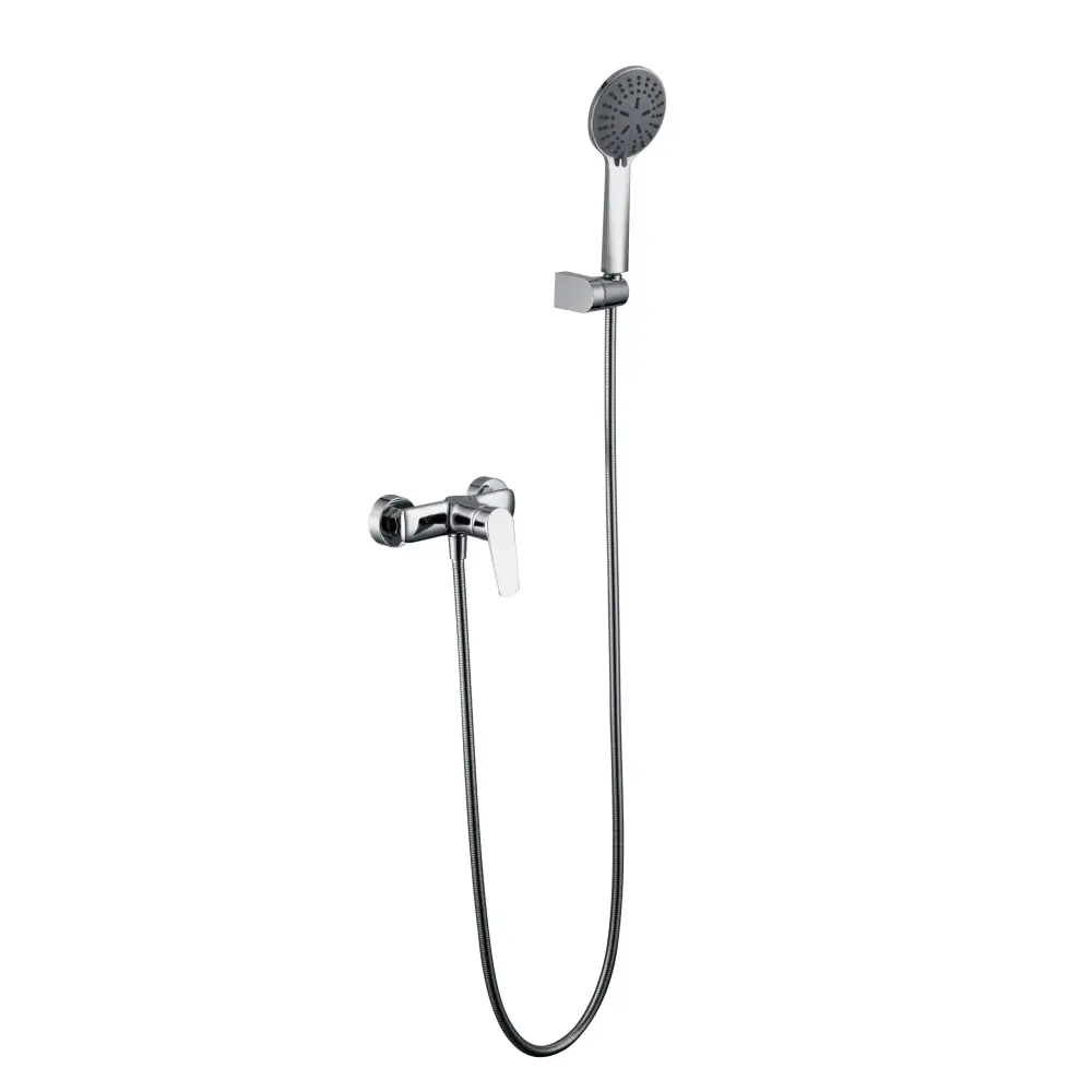 Chrome modern minimalist shower faucet set with sleek design