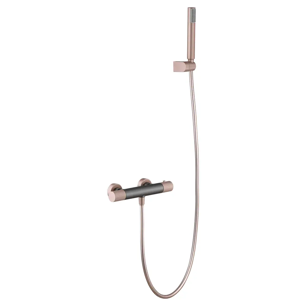 Champagne gray thermostatic shower faucet set with sleek modern design