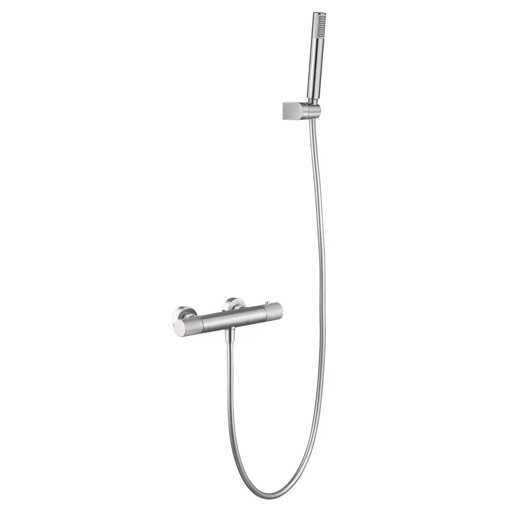 Grifo De Ducha Termostático Línea Níquel Cepillado