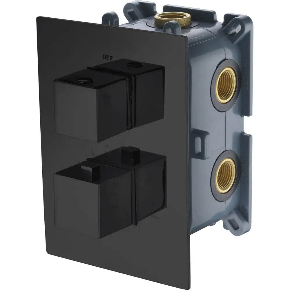 Grifo Empotrado Termostático 4 Vías Negro Mate