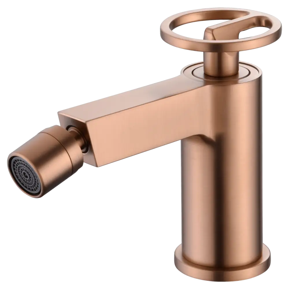 Olimpo brushed rose gold single lever bidet faucet elegant bathroom fixture