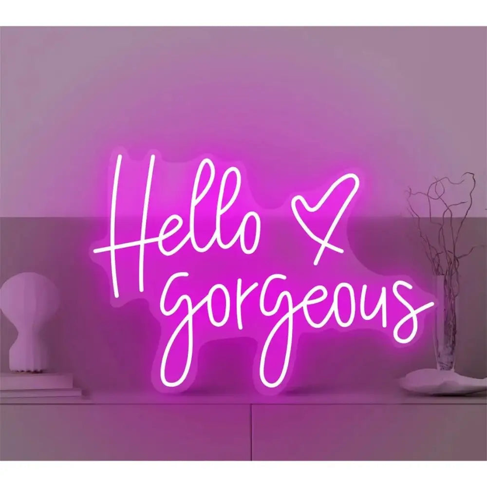 Hello Gorgeous Neon Sign LED Light Multiple Colors - view 4