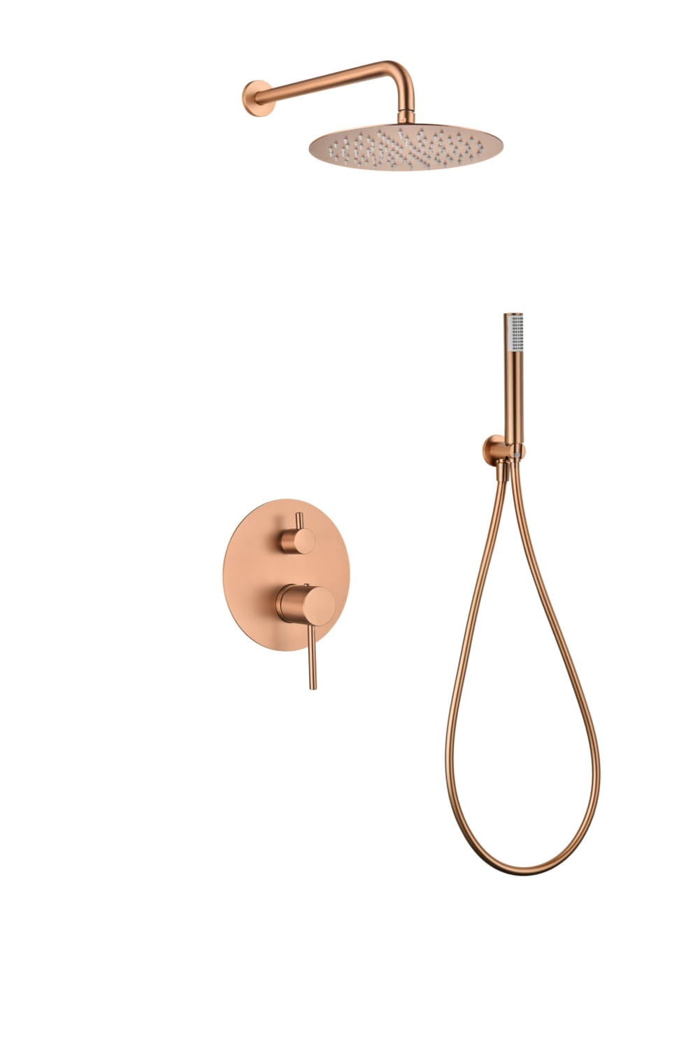 Conjunto Ducha Monomando Empotrado Monza Oro Rosa Cepillado