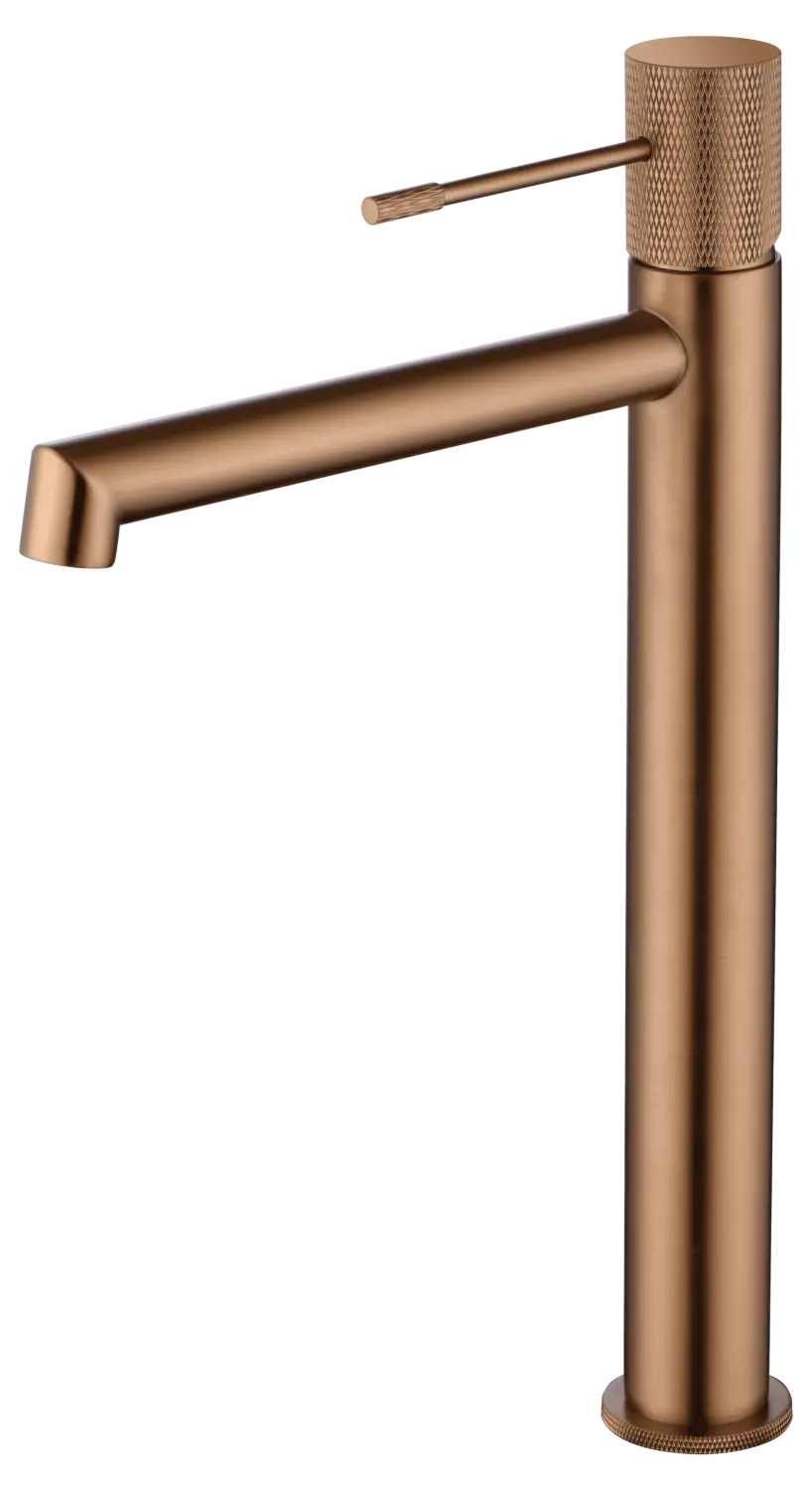 Monomando Lavabo Línea Alto Oro Rosa Cepillado