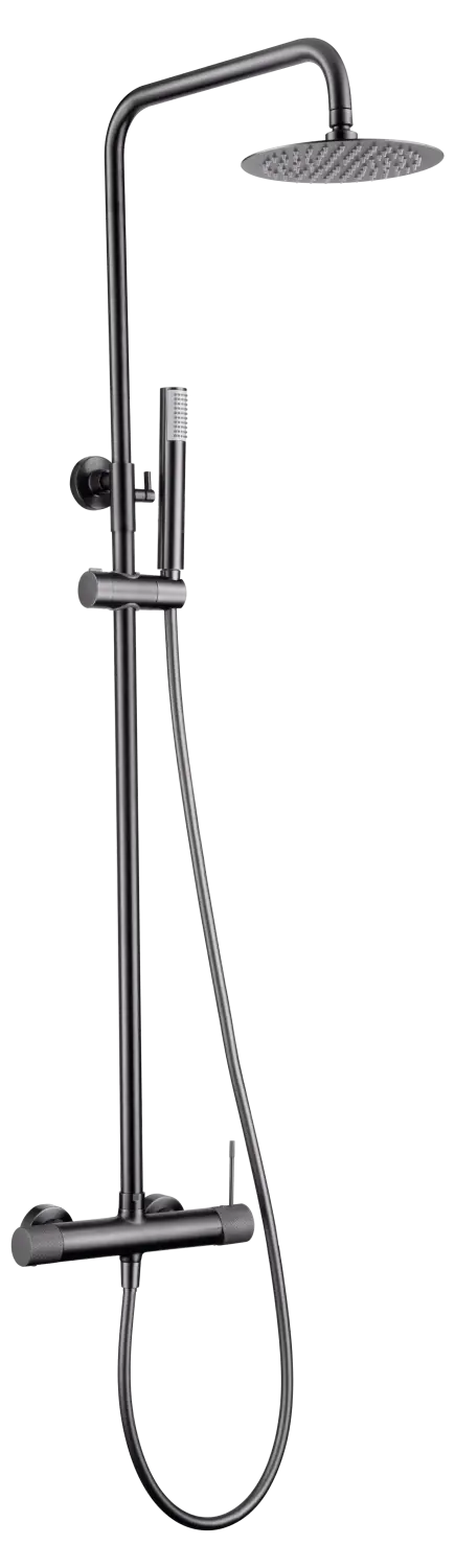 Conjunto Ducha Monomando Line Black Gun Metal