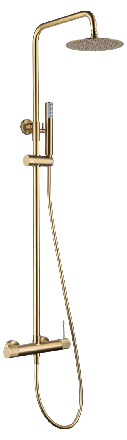 Conjunto Ducha Monomando Line Oro Cepillado