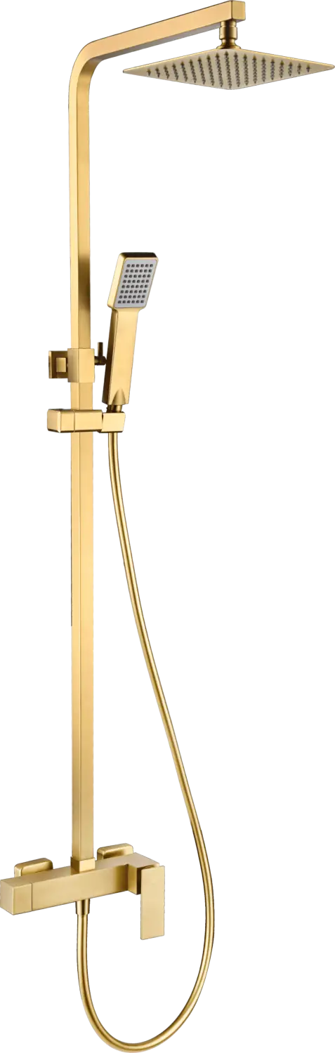 Conjunto Ducha Monomando Pisa Oro Cepillado