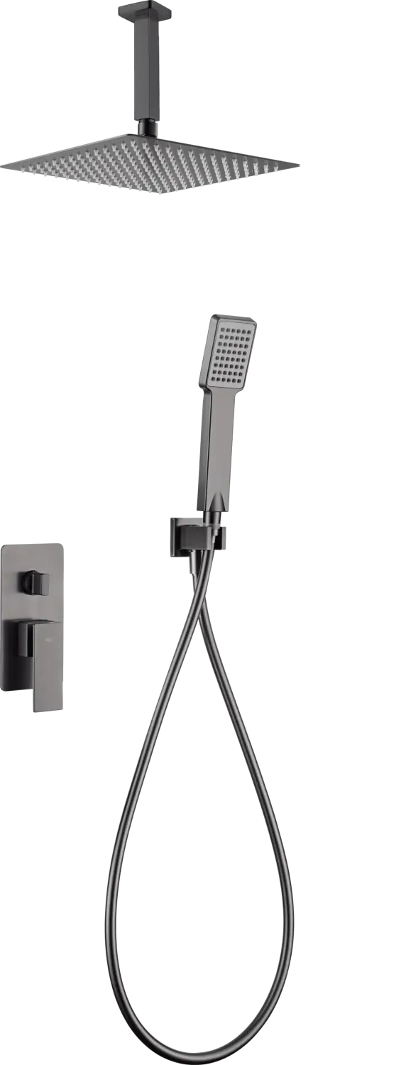 Conjunto Ducha Monomando Empotrado Catania Black Gun Metal