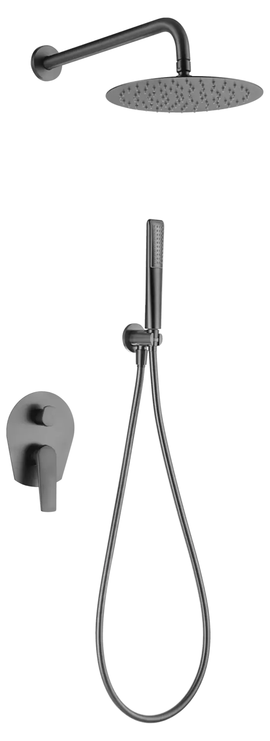 Conjunto Ducha Monomando Empotrado Delos Black Gun Metal