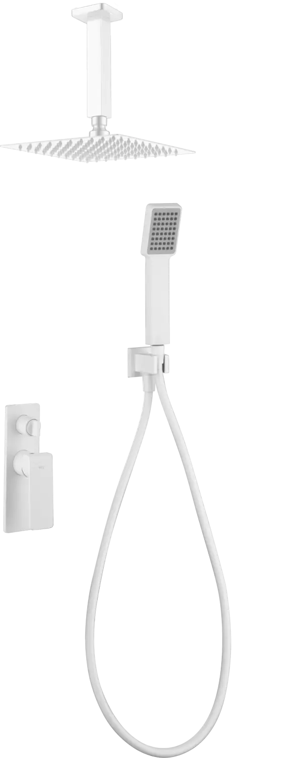 Conjunto Ducha Monomando Empotrado Nadi Blanco Mate