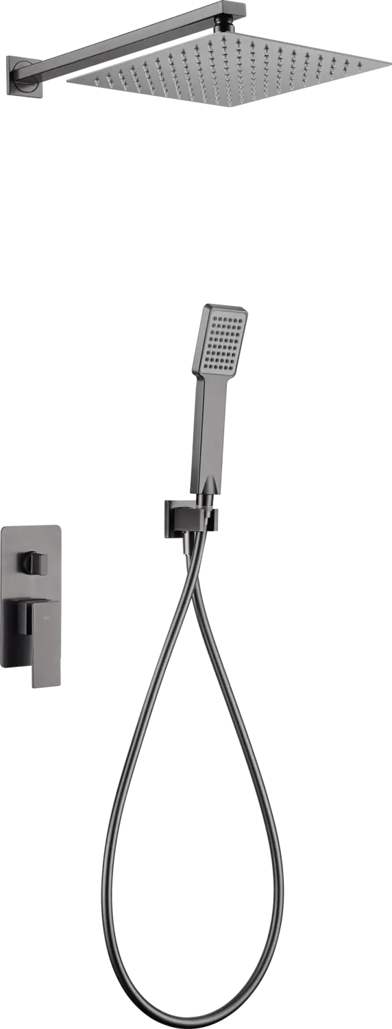 Conjunto Ducha Monomando Empotrado Pisa Black Gun Metal