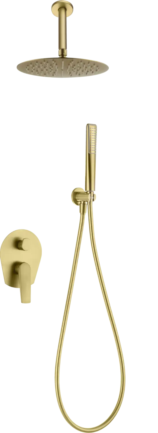 Conjunto Ducha Monomando Empotrado Paros Oro Cepil