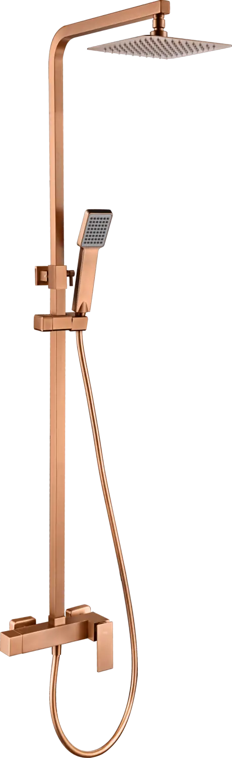 Conjunto Ducha Monomando Pisa Oro Rosa Cepillado