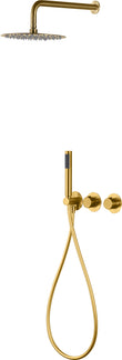 Conjunto Ducha Termostático Empotrado Assen Oro Cepillado - Shower Set