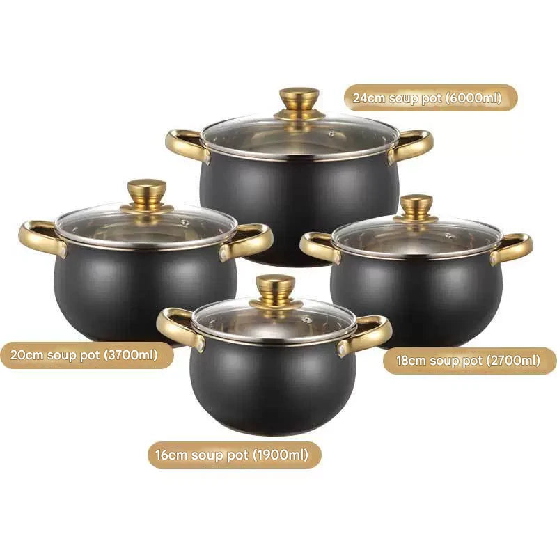 12 Piece Stainless Steel Cookware Pots Soup Pans Set