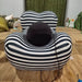 Ice silk black and white strips 118cm large sofa [door delivery]