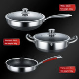 Stainless Steel Non Stick Frying Pan Cookware Pot Set