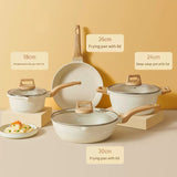 4 Piece Non Stick Cookware Frying Pan Soup Pot Set