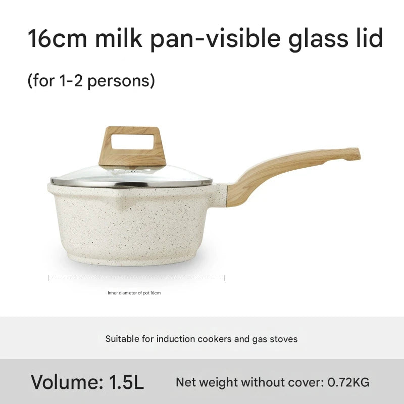 4 Piece Non Stick Cookware Frying Pan Soup Pot Set