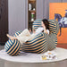 Ice silk yellow and blue strips 118cm large sofa [door delivery]