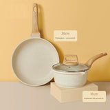 4 Piece Non Stick Cookware Frying Pan Soup Pot Set