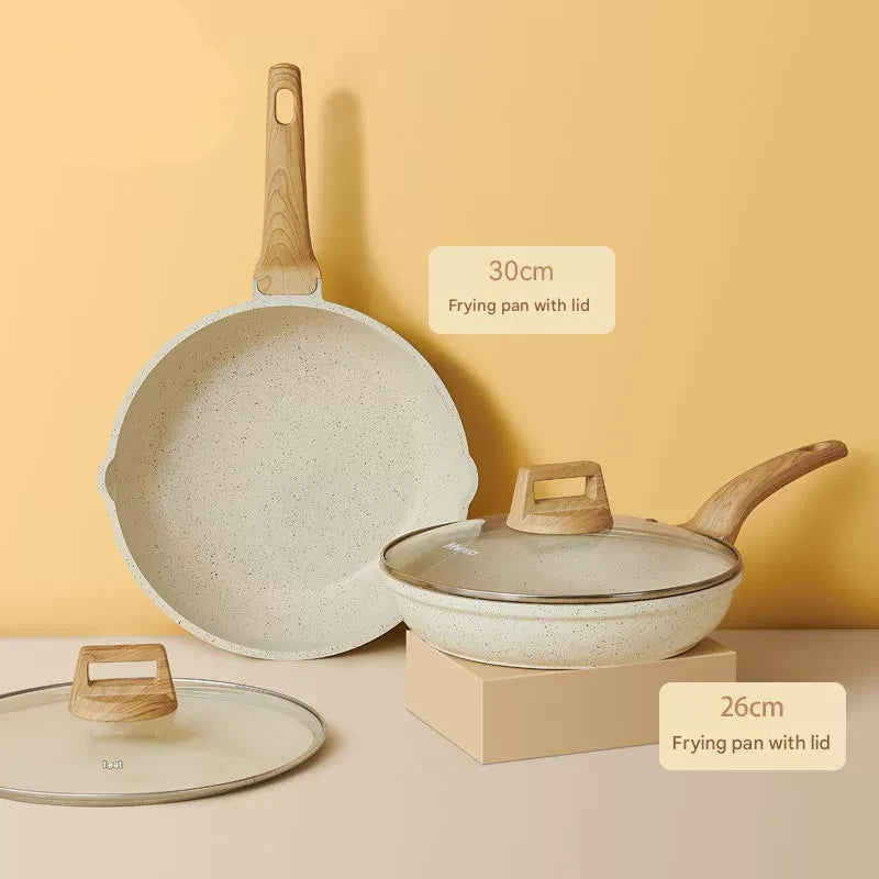 4 Piece Non Stick Cookware Frying Pan Soup Pot Set