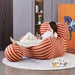 Ice silk yellow and red strips 118cm large sofa [door delivery]
