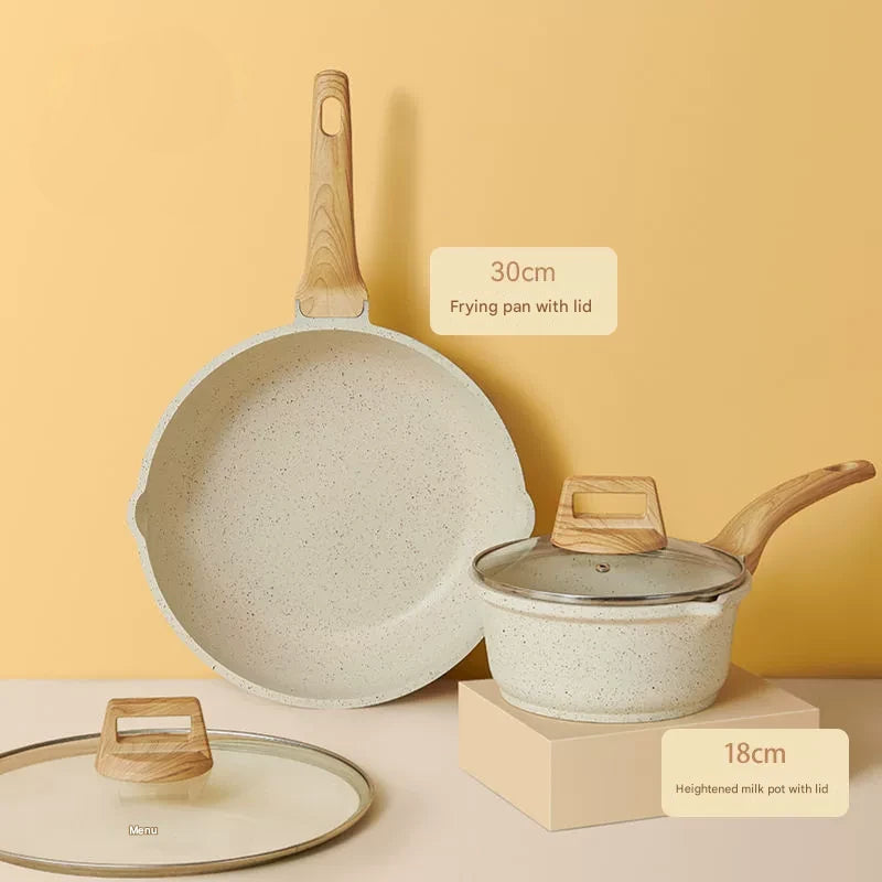 4 Piece Non Stick Cookware Frying Pan Soup Pot Set