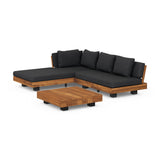 Modern Wood Outdoor Sectional Sofa Set