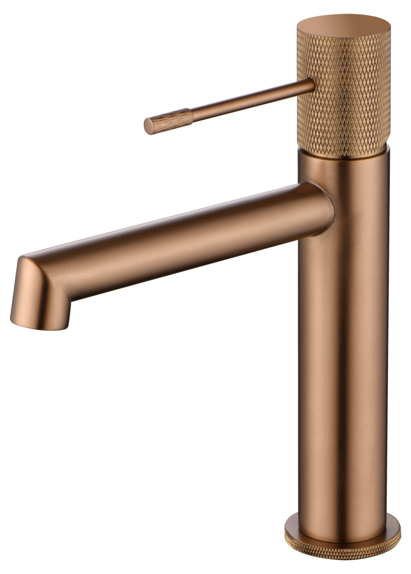 Monomando Lavabo Line Oro Rosa Cepillado
