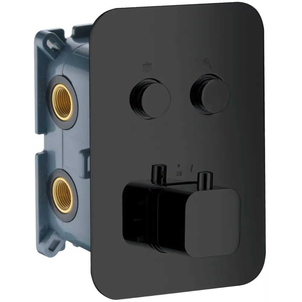 IMEX Concealed Thermostatic 2-Way Faucet – Matte Black - Faucet