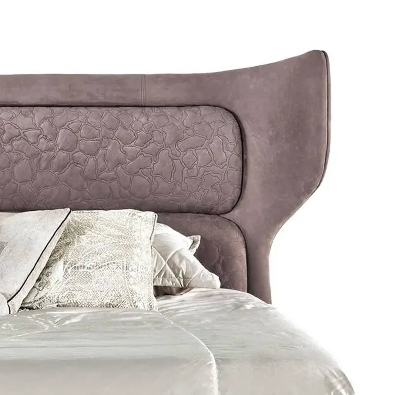 Italian Luxury Headboard PU Leather Soft Bed Frame - Purple / 200 x 200 cm - Bedroom
